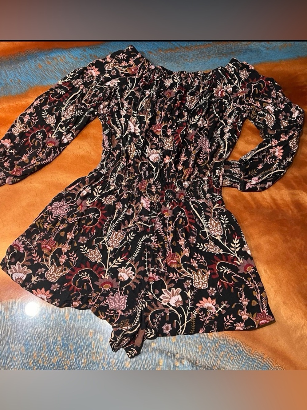 Free People Pretty and Free Floral Romper off the shoulders medium - Picture 3 of 11